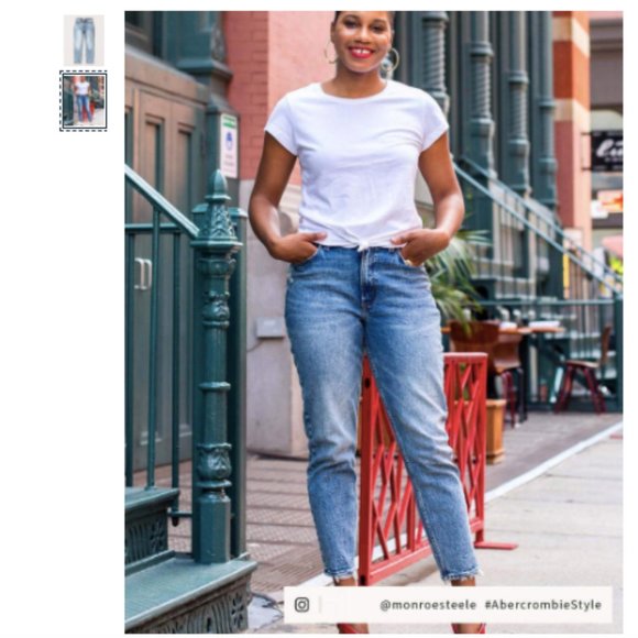 A&F Curve Love Acid Wash High Rise Jeans - Picture 2 of 6